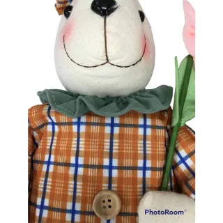 Decoração de Páscoa: Enfeite Coelho de Pelúcia 49cm - Branco