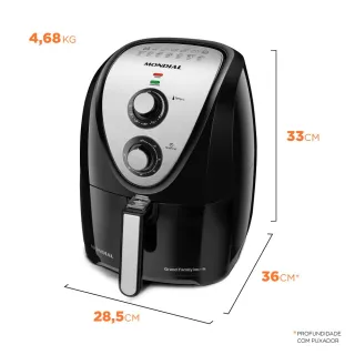 Air Fryer Grand Family Inox 5L 1900W - Fritadeira elétrica sem óleo - 110V
