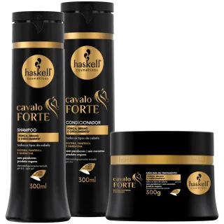 Kit Cavalo Forte Haskell - Shampoo, Condicionador e Máscara 300g - Único