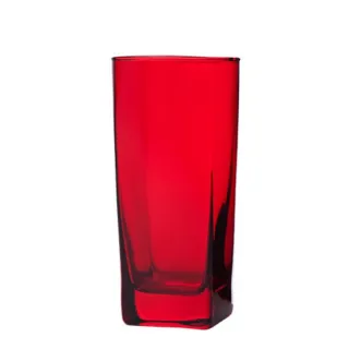 Copos de Vidro Bali Quadrado Luxo Vermelho - Jogo com 6 unidades - Único