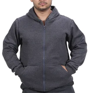 Casaco Peluciado Unissex Ziper Blusa Moletom de Frio Ramazzoni - Cinza-Preto