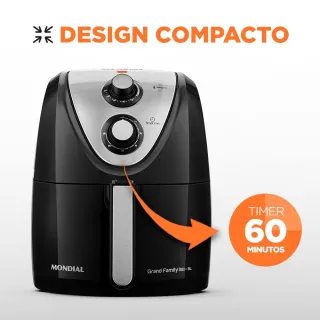 Air Fryer Grand Family Inox 5L 1900W - Fritadeira elétrica sem óleo - 110V