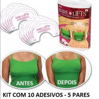 Bare lifts: Sutiã adesivo invisível 10 pçs, levanta peito e soutien - INCOLOR