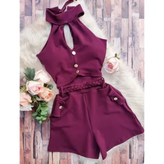Macaquinho Feminino Justo Malha Bojo Modeladora M08 - Rose