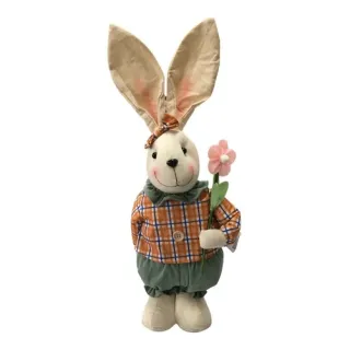 Decoração de Páscoa: Enfeite Coelho de Pelúcia 49cm