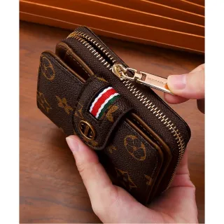 Porta-Cartões de Couro Pequeno com Zíper Curto - Capacidade Grande - 002-B