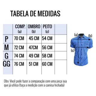 Camisa Manga Curta Jeans Slim Masculina Premium - Luxo - Camisa Jeans Azul