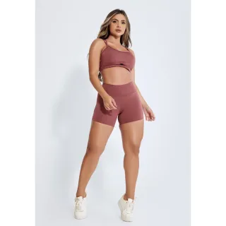 Blush Conjunto Fitness Feminino Alcinha Cintura Alta Curto - Blush