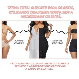 Fita Adesiva Levanta Peito Sutiã Rolo Invisível - Bege