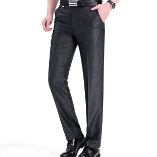 Calças Slim-Fit Negócios Verão - Pai de Temperamento Mostrando, Fato Fino High-End - Azul marinho azul escuro
