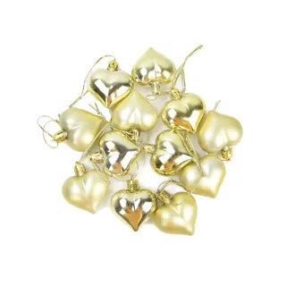 Enfeite Com Coração de 4cm - Kit com 6 - Dourado