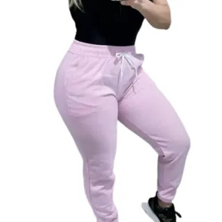 Calça Quentinha Feminina Premium Moletom Cós Alto Grossa - Cinza