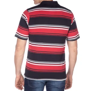 Listrada Vermelho Camisa Polo Masculina - P