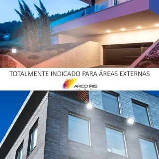 Refletor Led Bi-volt Branco Frio 200w - Kit com 02 unidades - Único