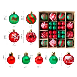 Conjunto de Ornamentos para Festa em Casa - 42pcs Bolas Grandes de Natal Multicor - E2#24PCS 6CM
