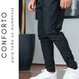 Treino Masculina Calça DryFit Tactel com Elastano Academia Esportiva - Azul Marinho