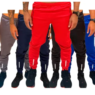 Calça Jogger Masculina Esportiva Casual - Kit com 2 - VERMELHO - AZUL ROYAL