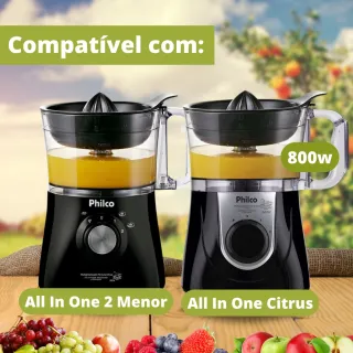 Multiprocessador Philco All In One 2 Menor Citrus 800W - Tampa Preta - Único