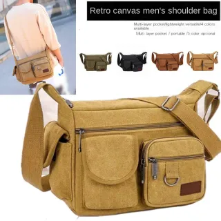 Mochila Esportiva de Ombro Transversal Unisex Versão Coreana - Preto