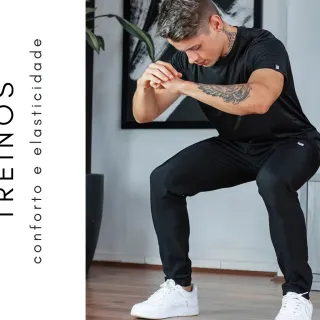 Treino Masculina Calça DryFit Tactel com Elastano Academia Esportiva - Azul Marinho