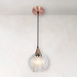 Pendente Lustre Elisabeth Taschibra Rigato Transparente Bivolt E27 - Ouro