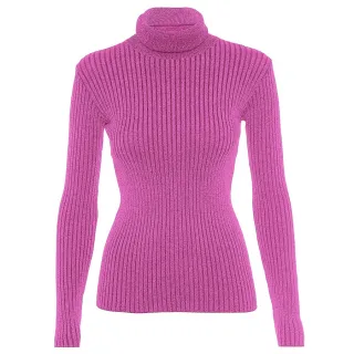 Blusa Feminina Tricot Manga Longa Gola Alta - R: 965 - Azul Petroleo