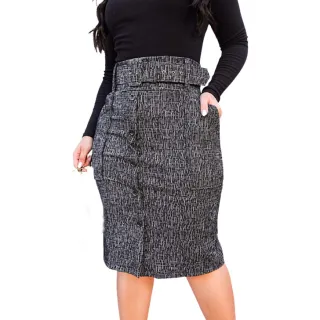 Oferta Elegante: Saia Midi Lápis Cintura Alta Secretaria Evangélica Social - Rosa