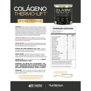 Thermo Lift Colágeno Hidrolisado Verisol Biotina Cúrcuma Gengibre Laranja Moro Cafeína Coenzima Q10 Ácido Hialurônico 200g - Laranja com Acerola