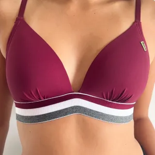 Alça regulável, sutiã de bojo soft sem aro em microfibra - Marinho