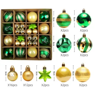 Conjunto de Ornamentos para Festa em Casa - 42pcs Bolas Grandes de Natal Multicor - E2#24PCS 6CM