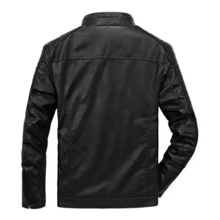 Moda Inverno Masculina: Jaqueta Motoqueiro de Couro - Preto