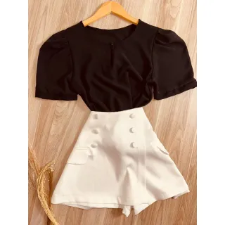 Princesa Luna Blusa Manga Curta - Preto