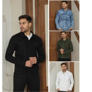 Versátil Casual Coloridas Fit Masculina Sarja Jeans Jaqueta