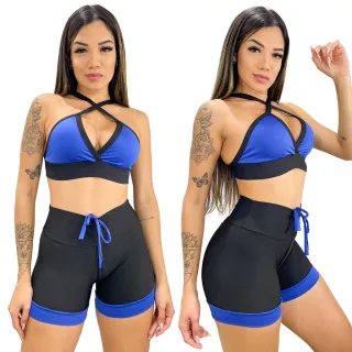 Roupa de Ginástica Conjunto Fitness Tik Tok - 128-CST-LILÁS***