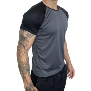 Treino Esportes Casual - KIT 3 Camiseta Mesclada Academia Exercícios Corrida - CHUMBO-ROYAL-LARANJA