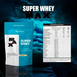 Max Titanium Whey Super Refil Hipercalórico 900g - Chocolate