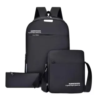Conjunto Mochila Bolsa Notebook Escolar 3 Peças Masculina Feminina - Aleatória