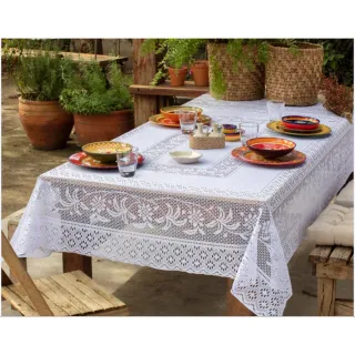 Toalha de Mesa Branca Renda 4 Lugares Coqueiro 1,60x1,60cm - Coqueiro
