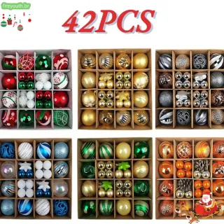 Conjunto de Ornamentos para Festa em Casa - 42pcs Bolas Grandes de Natal Multicor - E2#24PCS 6CM