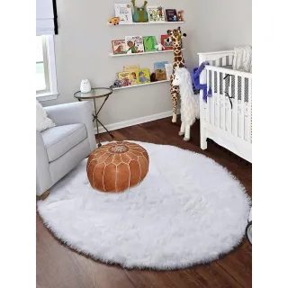 Tapete Felpudo Grande Redondo Branco - Vários tamanhos 1,2M, 0,8M e 0,6M - 60x60