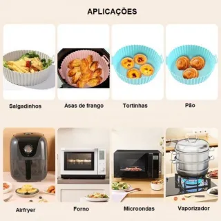 Formas Assadeira Flexíveis para Air Fryer - Kit com 3 unidades - Único