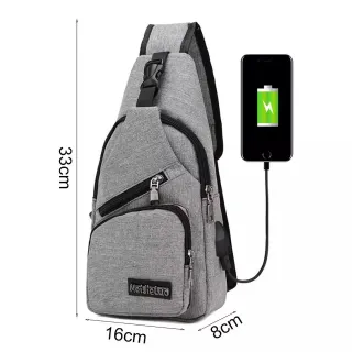 Mensageiro anti-roubo masculina com entrada USB - Bolsa de ombro Jorge - Vinho