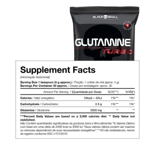 Suporte para Imunidade e Resistência: Suplemento Black Skull Glutamina em Pó 500g Refil - Único