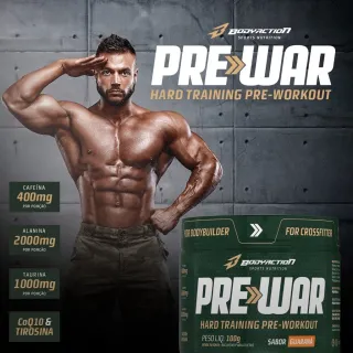 Isolate Gold Zero Lactose Whey Protein Hidrolisado e Isolado 900g + Pre-War Pré Treino 100g Bodyaction - Morango