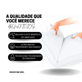 Travesseiros Antialérgicos Luxo Padrão Hotel Alta Qualidade - Único