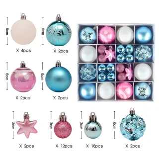 Conjunto de Ornamentos para Festa em Casa - 42pcs Bolas Grandes de Natal Multicor - E2#24PCS 6CM
