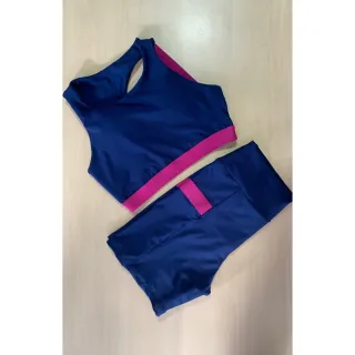 Moda fitness: Conjunto top e short preto para malhar em academia - Raryel - Preto