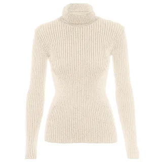 Blusa Feminina Tricot Manga Longa Gola Alta - R: 965 - Azul Petroleo