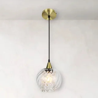 Pendente Lustre Elisabeth Taschibra Rigato Transparente Bivolt E27 - Ouro