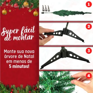 Enfeite Natalino Grande Cheia Interior Arvore Natal 120cm - Único